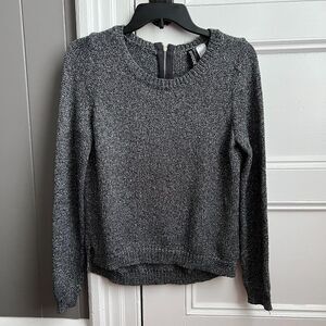 Forever 21 Divided Gray Silver Sparkly Metallic Crew Neck Sweater 4